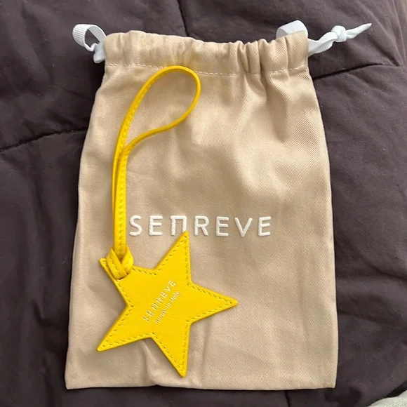 NWOT - Senreve Leather Star Charm + Dust Bag - Picture 1 of 5